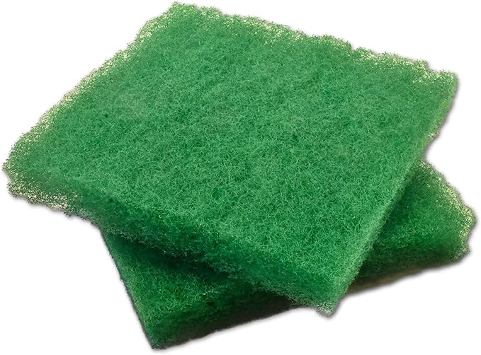 Green Coarse Filter Media, 2" Thick, 12" x 12" Pads, 2 Pack, Perfect for Aquariums, Ponds or Water Gardens, Made in USA