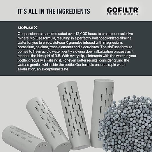 Alkaline Water Infuser - 9.5 pH + Electrolytes for Any Water Bottle/Small Pitcher, 750 Refills / 3 Months, Ionized Mineral Water Infuser (1 Pack)