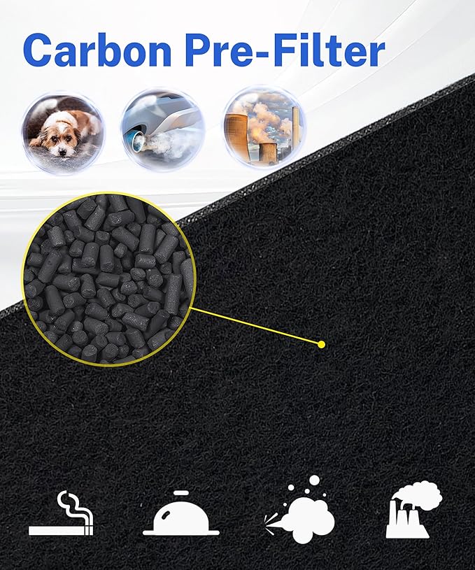 2 Pack Activated Carbon filters Compatible with AIRCARE 1051 Evaporative Humidifier, Essick Air Part # 1051-Models 4DTS300, 4DTS900, H12300HB, H12600,H12400HB,696800，696400HB