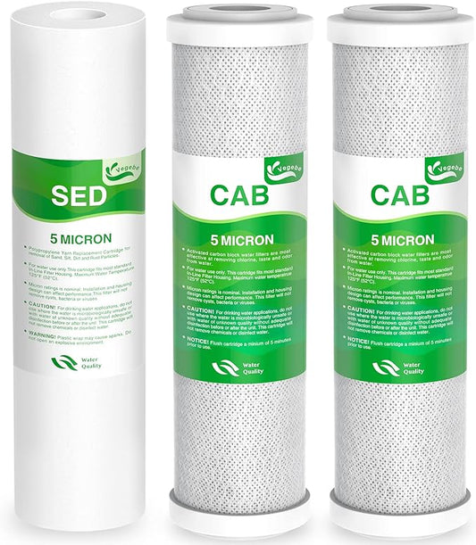 3-Stage Pre-Filter Fit for APEC RO System, Water Filter Replacement Set Fit for Essence & Ultimate Series ROES-(50/75/ PH75), RO-(45/90/ PH90/ Hi/PERM/Pump), WFS-1000 Reverse Osmosis System