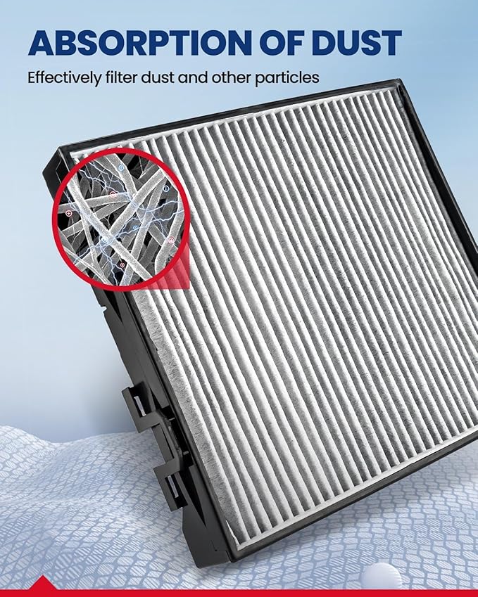 KAX Cabin Air Filter, CF10745 Replacement for Subaru Forester 2003 2005 2006 2007 2008, w/Activated Carbon Passenger Compartment Air Filter, Filter Up Dust Pollen, 200% Longer Life