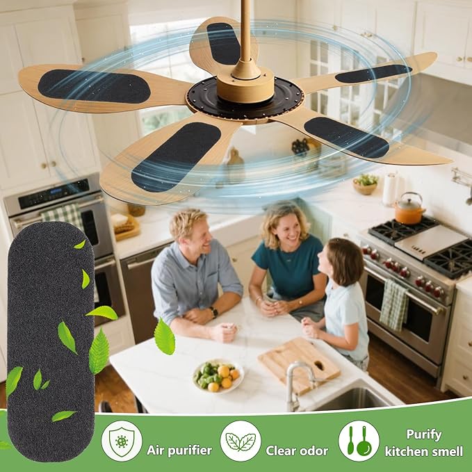 Ceiling Fan Filters,Unscented Activated Coconut Shell Carbon Ceiling Fan Air Filters, Easy-Stick Universal Fit Filters,Bringing Fresher and Cleaner Air,15 Pack