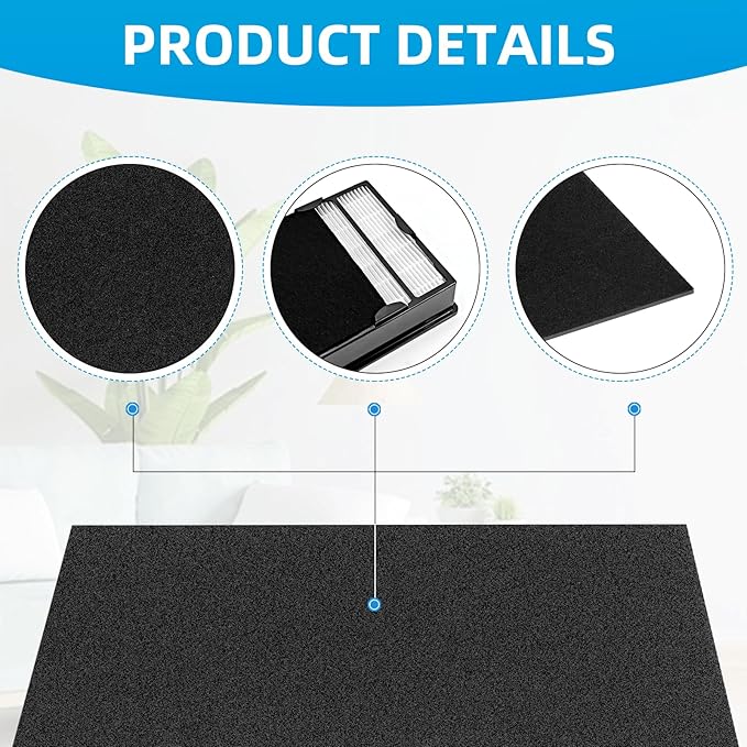 HAPF600 HEPA Filter Replacement for Holmes Air Purifier Filter B - Compatible with HAPF8650 HAP615 HAP625 HAP650 HAPF600D-U2 (3 HEPA Filters & 3 Carbon Pre-filters)
