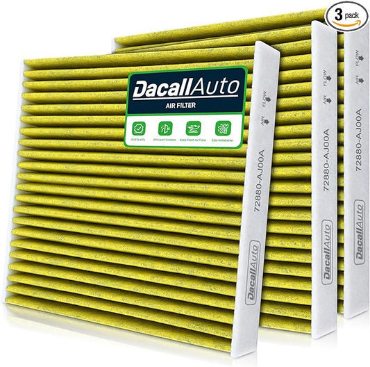 CF10285 3pcs Activated Carbon Cabin Air Filter Set for Toyota Camry/Corolla/Highlander/Avalon/4Runner/RAV4/Tundra/Sienna/Venza/Sequoia/Yaris/Matrix/Mirai; for Lexus RX350, for Subaru Legacy/Outback