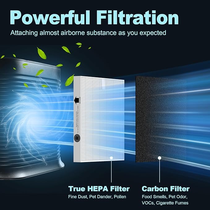 HPA300 HEPA Filter Replacement for Honeywell Air Purifiers HPA300 Series, HPA300, HPA304, HPA8350, HPA300VP, HPA3300b, HPA5300, Replace HRF-R3, 6 HEPA R and 8 Pre Filters A HRF-AP1