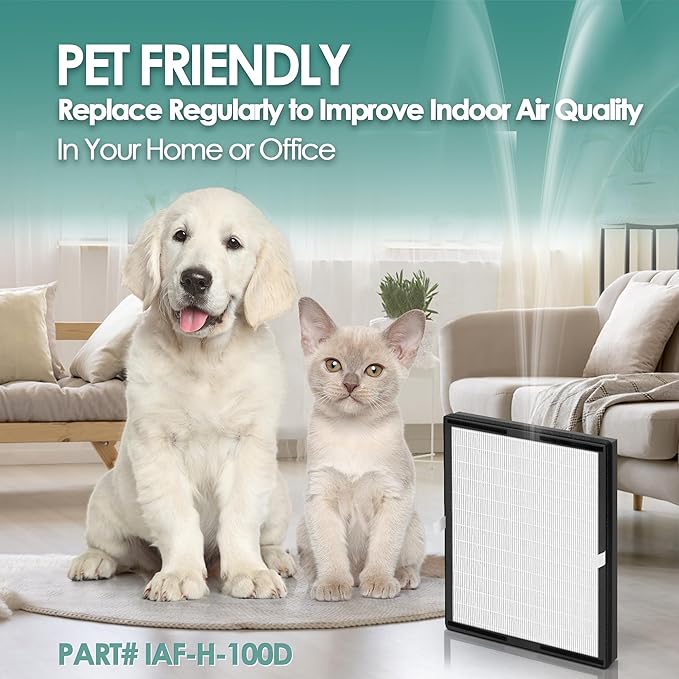 Idylis Air Purifier Replacement Filter D for Filtrete and Idylis Air Purifier IAP-10-280 IAP10280 AC-2118 AC-2123 and Idylis Air Purifier Filters IAF-H-100D, 4 HEPA Filter & 4 Extra Carbon Pre-filter