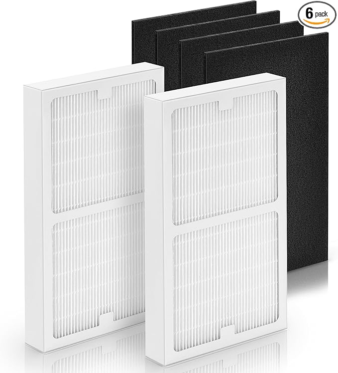 Idylis Air Purifier Replacement Filter C for Idylis Air Purifier IAP-10-200 IAP10200 [C+C] IAP-10-280 IAP10280 [C+D] and LOWESRAPF-C-4 with Idylis Air Filters IAF-H-100C, 2 HEPA & 4 Carbon Pre-filter