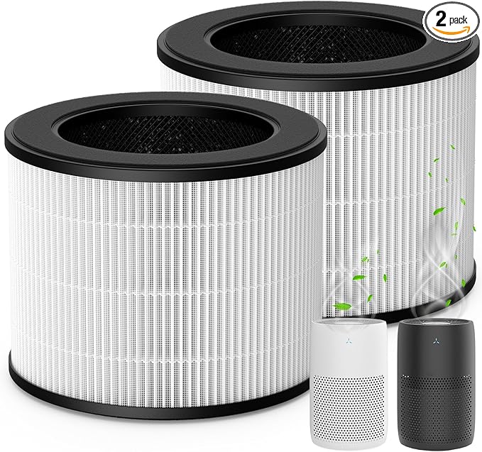 Model 22 Filter Replacement for MA Series Air Purifier, 3-Stage Filtration with Efficient HEPA and Granular Activated Carbon, White, 2-Pack