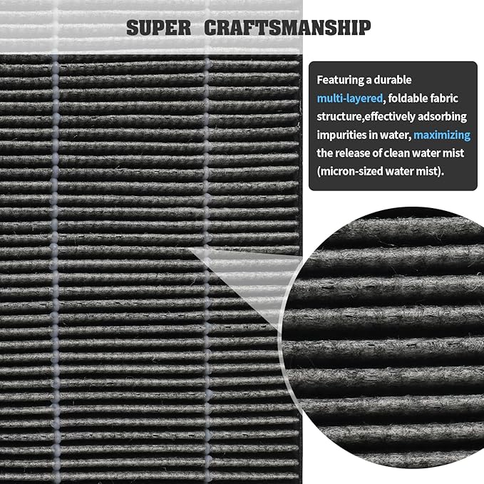 DerBlue 8pcs Wick Replacement Filter and 4pcs Top Fill Humidifier Replacement Filters Compatible with LEVOIT Superior 6000S Smart Evaporative Humidifier