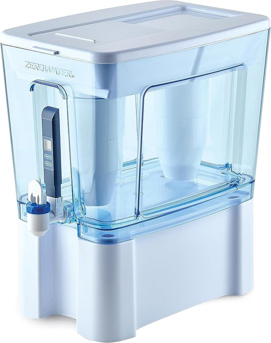 ZeroWater 52-Cup Ready-Read 5-Stage Water Filter Pitcher Dispenser with 5-Stage 0 TDS Zero Water Filter – IAPMO Certified to Reduce Metals, Chlorine, Lead, Chromium, and Forever Chemicals PFOA/PFOS