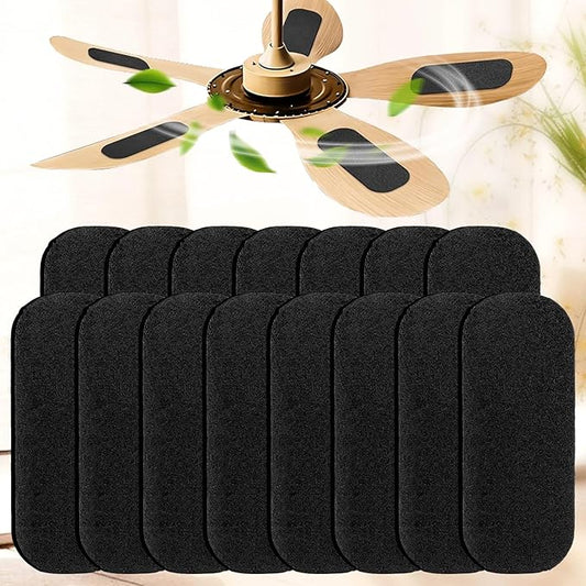 15 Pack Ceiling Fan Air Filters for Blades, Fan Blade Air Purifier Pads, Fan Filters for Ceiling Fan Blades, Reusable Carbon Filter Pad for Home Bedroom Living Room (Thickness 0.2 inch)