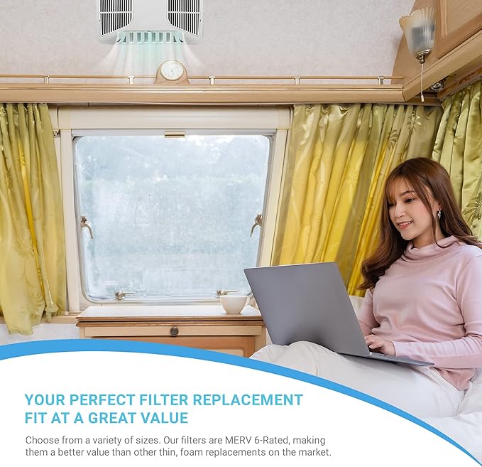 AC Filter - Air Conditioner Replacement Filters - RV Air Cleaner - Camper Accessories for Travel Trailers - Easy to Install Vent Filter -16 x 16 x 0.75 (2 Filters for AC 1616G)