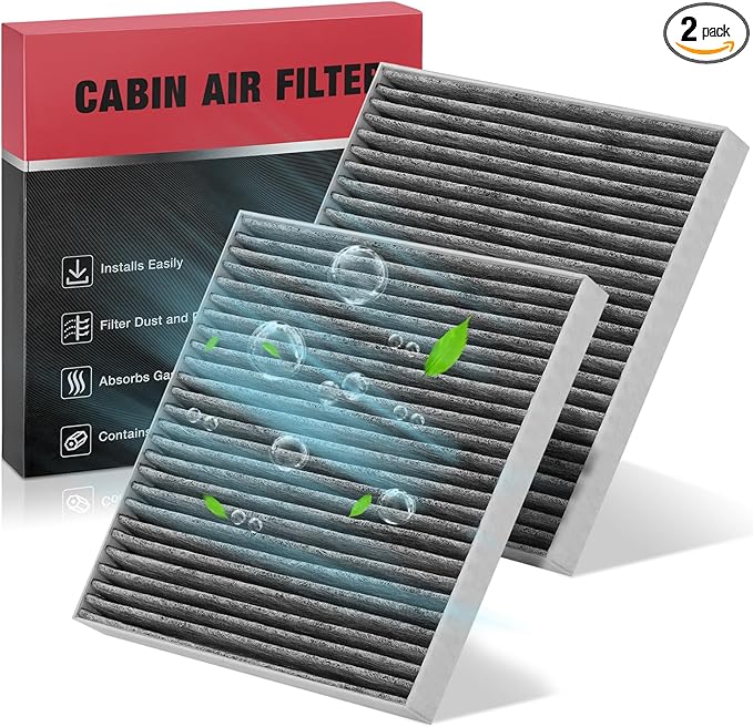 BDFHYK CF10374 Cabin Air Filters with Activated Carbon Compatible with Toyota Tacoma 2005-2022, Compatible with Dodge Dart 2013-2016, Replace# 87139-YZZ09-2 Pack