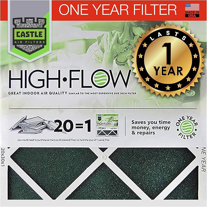 Castle Air Filters 14x25x1 One Year HVAC Filter
