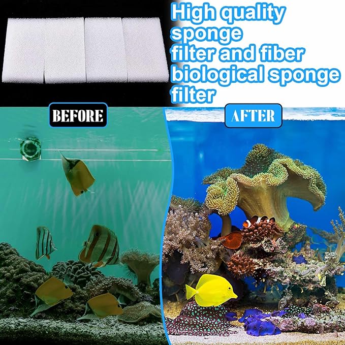 Nosiny 10pcs Filter Foam Pad Compatible with Fluval U2 Underwater Sponge Aquarium Underwater Filter Accessories Compatible for Aquarium, Fish Tank