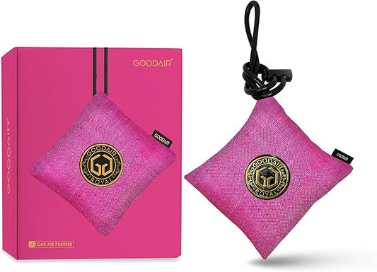 GOODAIR HEPA Car Air Purifier Bag & Pouch | 75g Activated Carbon Filter, Absorb Toxic Gases, 2.0 Premium Certified Air Purifier, Suitable for All Cars, 24/7 Air Purification - Stylish Pink