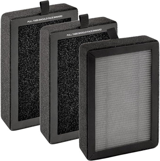 3 Pack LV-H128 Replacement Filter Compatible with LEVOIT LV-H128/ PUURVSAS (HM669A)/ ROVACS (RV60) Air Purifier, LV-H128 H13 True HEPA Filter, 3-in-1 Activated Carbon Filters, Replace #LV-H128-RF