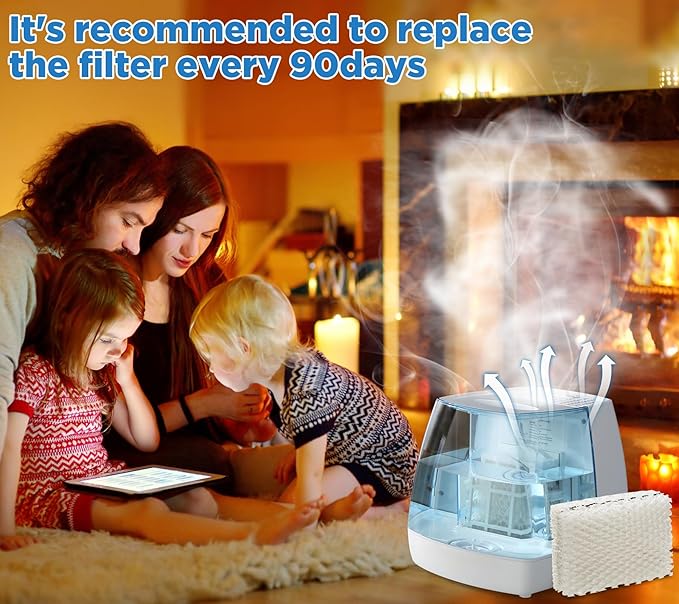 Freeboy Wf813 Eqwf813 Humidifier Filters Replacement for Equate Eqwf813 Eq-2119-Ul; Relion Rcm832 Rcm-832n; Procare Pcwf813; Protec Wf813 Humidifier Replacement Filter(4 Pack)