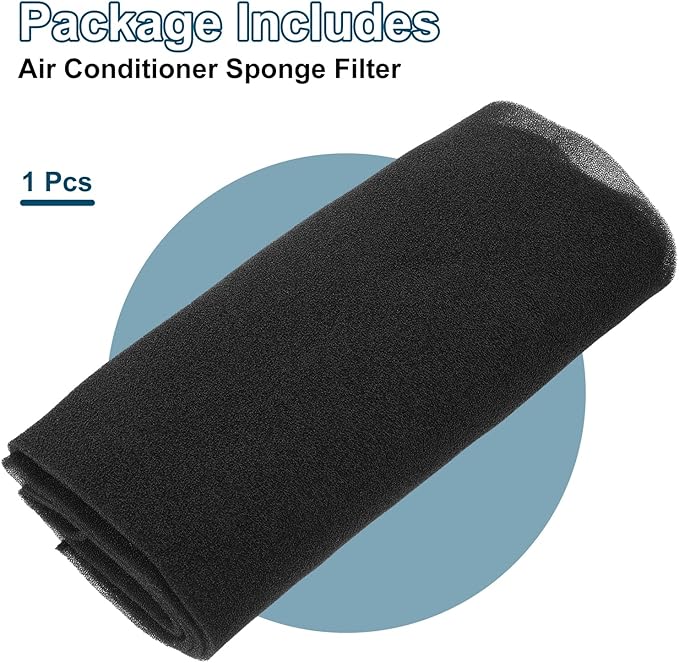 PATIKIL 79" x 40" x 0.1" Air Conditioner Filter Replacement, Washable Reusable Cut to Fit Foam Filter Air Filter for RV AC Vent Window Purifiers Computer, 60PPI