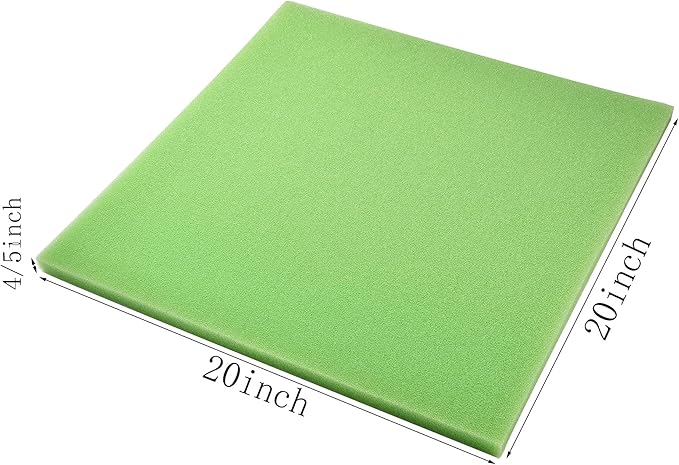 Bio Filter Foam Sponges, 20"x20"x0.8" 35PPI Filter Media Pad,Cut-to-Size Foam for Aquarium Fish Tank