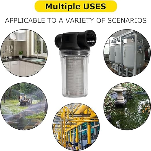 Generic 1" 80 Mesh Water Pump Strainer Filter for High Pressure Washer, Sediment Filter Attachment
