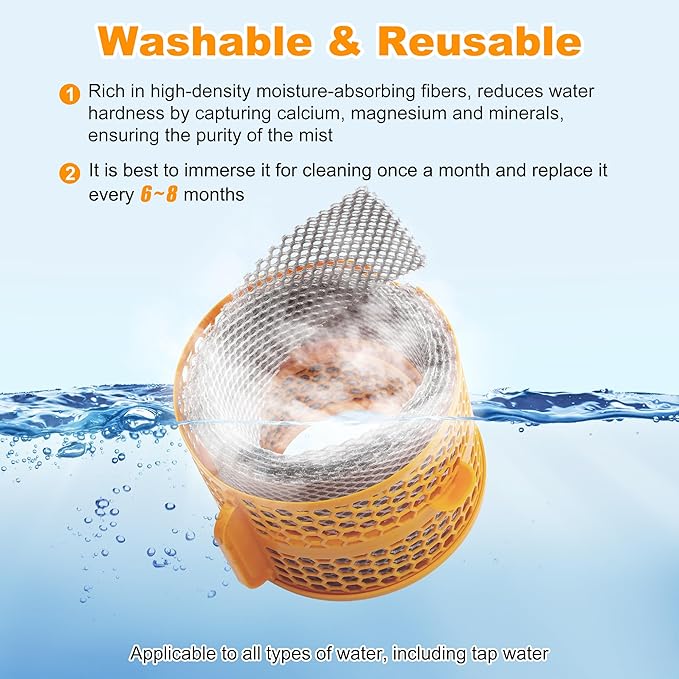 PH04 PH03 Evaporator Filter Replacement Assembly Compatible with Dyson PH01 PH02 PH03 PH04 PH3A Purifier Humidify + Cool, 2 Pack Air Purifier Humidifier Evaporator Filter, 1 Cleaning Brush