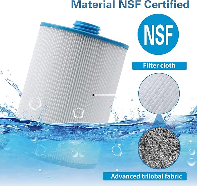 PWW50 Spa Filter, Replaces 6CH-940，Filbur FC-0359, 817-0050, 25252, 03FIL1400, PWW50P3(NOT PWW50P4), (1 1/2" Coarse Thread), Waterway Front Access Skimmer, SAE Thread Hot Tub Filter 2 Pack