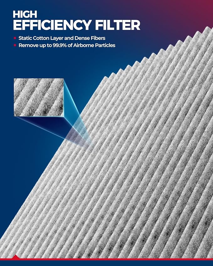 KAX Cabin Air Filter, CF10550 Replacement for Nissan Rogue L4 2.5L 2008-2013, Rogue Select S 2014-2015, Sentra L4 2.0L/ 2.5L 2007-2012, Premium Cabin Filter with Activated Carbon