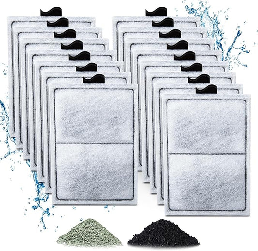 15 Pack PF-L Filter Cartridges Compatible with Top Fin Silenstream PF20, PF30, PF40 and PF75 Power Filters, Remplacement Aquarium Carbon Cartridge with Zeolite