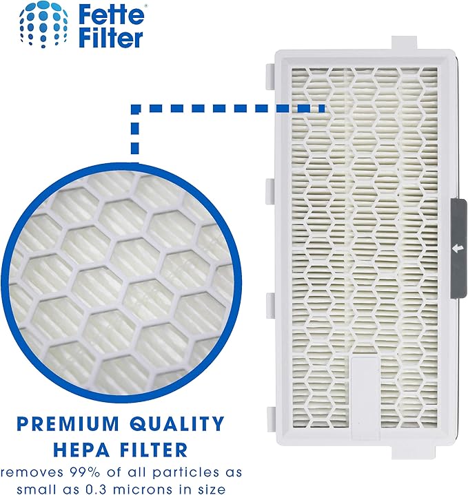 Fette Filter - HEPA Filters Compatible with Miele AirClean SF-HA 50 Filter for Model # S4, S5, S6, S8, S8000, S8999, S6000, S6999, S5000, S5999, S4000, S4999, Complete C2 & C3 (Pack of 4)