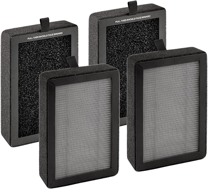 4 Pack LV-H128 Replacement Filter for LEVOIT LV-H128, ROVACS (RV60), PUURVSAS (HM669A) Air Purifier, LV-H128 H13 True HEPA Filter, 3-in-1 Activated Carbon Filters, Replace #LV-H128-RF