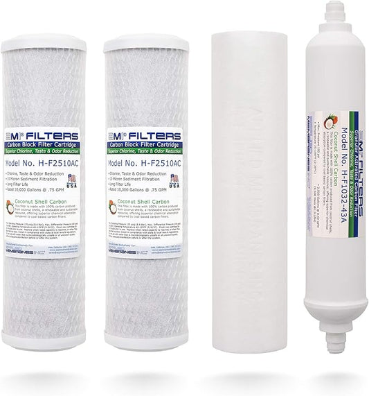 Applied Membranes Inc. | Reverse Osmosis Filter Replacement For 5 Stage Reverse Osmosis Water Filtration Systems (100 GPD, Pre & Post Filters Set - 1 Year Supply)