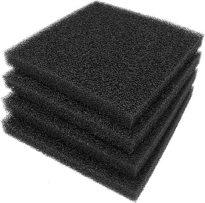 ALEGI 4 Pieces Aquarium Filter Foam Sponges Pad 9x9x1 inch, Fish Tank Bio Sponge Coarse Sheet Filter Media Pad, Cut-to-Size Foam for Pet Filters