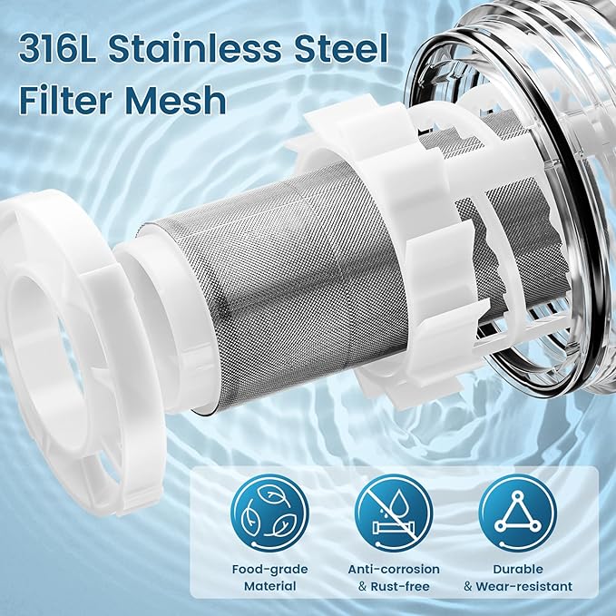 Spin Down Sediment Water Filter,Automatic Flushing,Protect Other Filter Systems and Appliances,40 Micron Flushable Prefilter Filtration (VT-Q700)