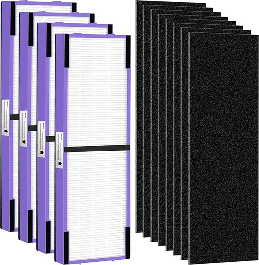 APPLIANCEMATES FLT4850PT HEPA Filter B Replacement for Germ Guardian Air Purifier AC4850, AC4825, AC4850PT, AC4300, AC4900, CDAP4500, 4 Packs HEPA Filters and 8 Packs Pre-Filters