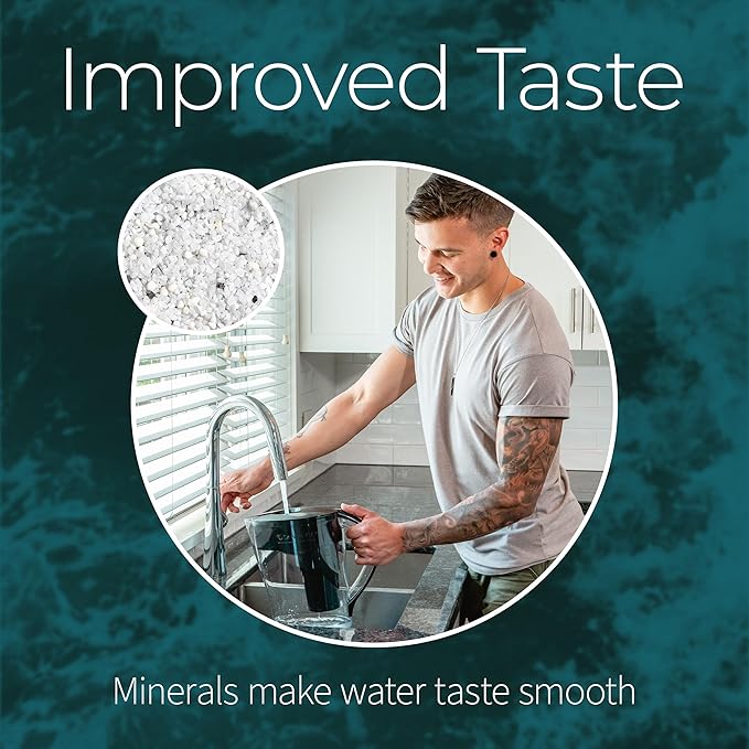 Santevia MINA Alkaline Water Filter Pitcher & Single Replacment Filter | Chlorine and Lead Filter | Water Purifier Pitcher | Home Water Filtration Pitcher | 9-Cup at Home Water Filter | Made in Canada