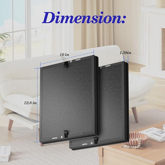 HAP602 Replacement Filter for ECOSELF HAP602 HAP602WF Air Cleaner Purifier, 3-Stage True HEPA H13 Filter Repacement for High-Efficient Filtration（2 Pack）