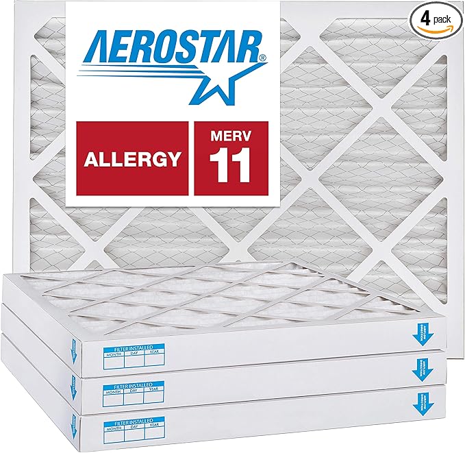 Aerostar 18x24x2 MERV 11, Pleated Air Filter, 18x24x2, Box of 4, Made in the USA