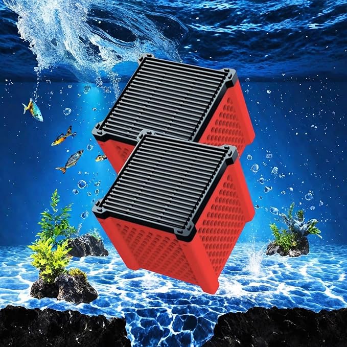 Pure Cube Water Trough Filter 2.0 Eco Aquarium Water Purifier Cube with Honeycomb Charcoal for Fish Tanks, Horse Troughs, Livestock & Stock Tanks (Red, 1PCS)