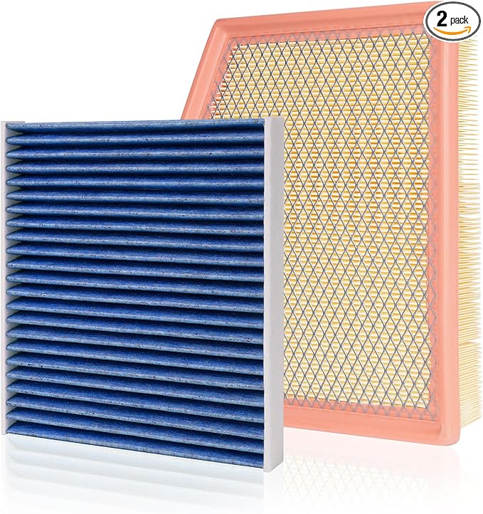 Cabin & Engine Air Filter Fit for Chrysler Grand Caravan 2021-2024 V6 3.6L Gas, Pacifica 2017-2026 V6 3.6L Flex/Gas, Voyager 2020-2026 3.6 L Gas Air Filter Replace#CA12091 68214516AA CF12283