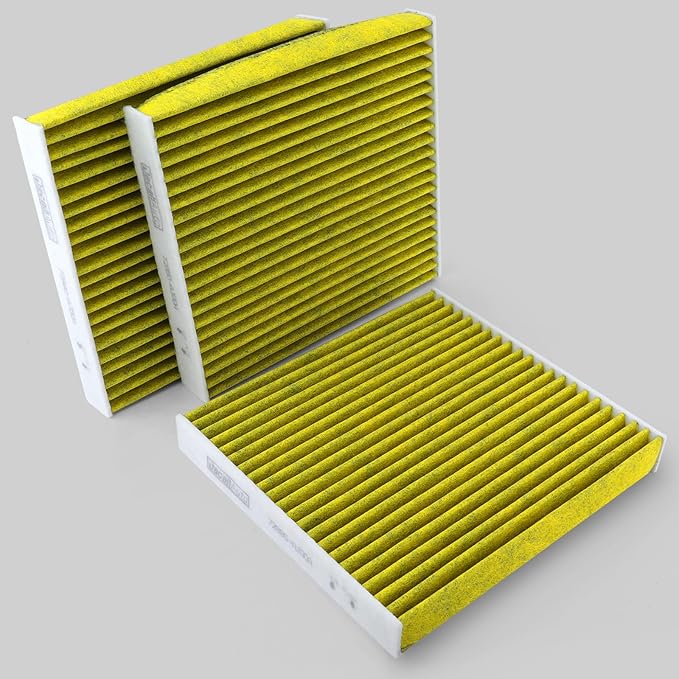 CF10285 3pcs Activated Carbon Cabin Air Filter Set for Toyota Camry/Corolla/Highlander/Avalon/4Runner/RAV4/Tundra/Sienna/Venza/Sequoia/Yaris/Matrix/Mirai; for Lexus RX350, for Subaru Legacy/Outback