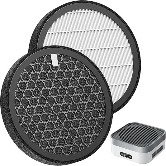 2-Pack MB-032 Replacement Filt-ers for TDBYWAE MB-032 Air Purifier, 3-IN-1 Hepa Filt-ers with Activated Carbon Particles for Pets, Smoke, 2025 Upgraded Carbon Particle Filt-er