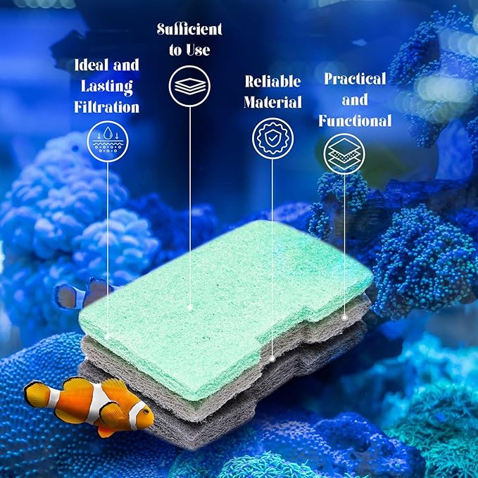 52 Pcs Replacement Filter Media Kit Compatible with Fluval 406/407 Aquarium Filters Include 12 Biological Foams Ammonia Remover Phosphate Pads Nitrite Remover, Towel and Grease