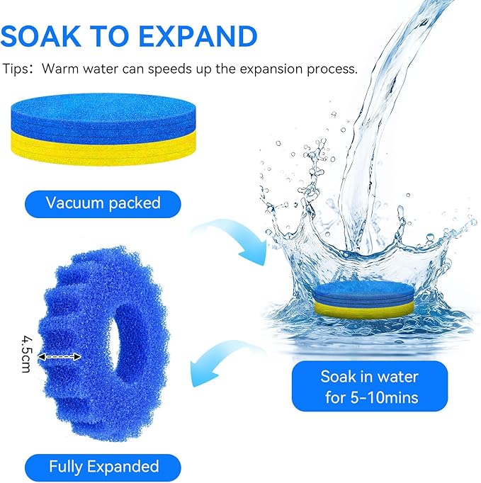 Pond Filter Sponges Replacement for VIVOHOME/VEVOR/VIVOGROW 1580/1840 GPH Pond Filter Parts Compatible with SUNSUN/Grech CPF-2500/3500 Pond Filter Replacement Pads for Koi Ponds