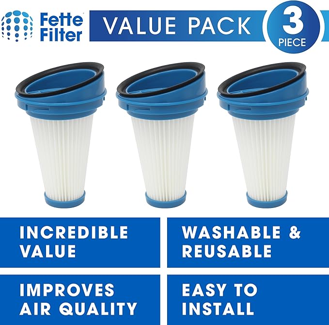 3-Pack Replacement Vacuum Dust Bin Filters for Black and Decker SVF11 Fits 2-in-1 Cordless Lithium Stick Vacuums HSV320J HSV420J HSV520J HSV320J32 HSV420J42 HSV520J01 SVA420B SVA520B