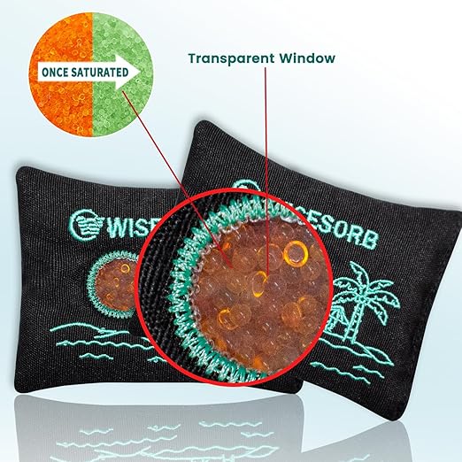 100g x 5pcs Rechargeable Desiccant Packs, Reusable Car Dehumidifier Bags Color Indicating Silica Gel Packets Moisture Absorbers for Storage Bins, Suitcase, Safe, 3D Filaments, Electronics