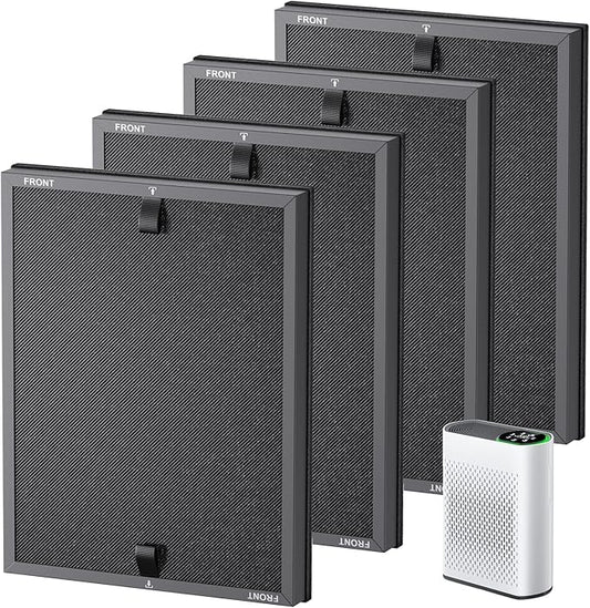 4 Packs HAP602 Replacement Filters for ECOSELF HAP602/ HAP602WF Air Purifi-er, 3-IN-1 HAP602 Hepa Filter Replacement, High-Efficient Filtration with Activated Carbon