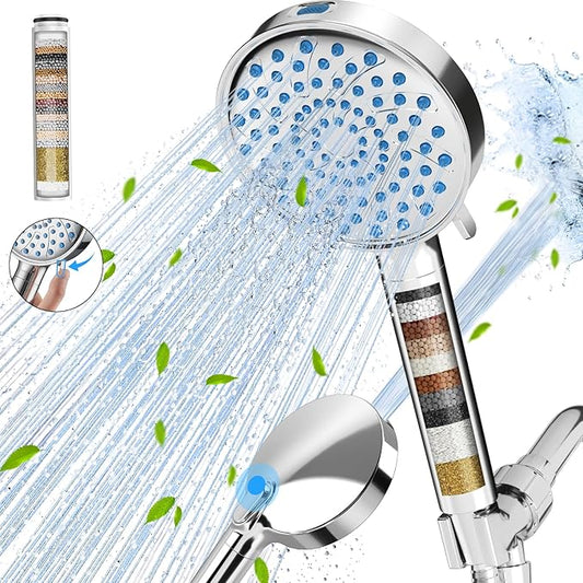 Cobbe Filtered Shower Head with Handheld, High Pressure 7-mode Showerhead with Filters for Hard Water - Remove Chlorine - Reduces Dry Itchy Skin, Patented Paddle Shift Design, Chrome