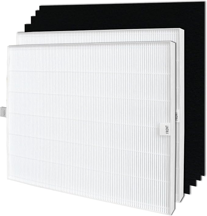 Climestar Premium True HEPA Filter Compatible with Coway AP-1512HH, AP-1518R, AIRMEGA 200M Mighty Air Purifier Part# 3304899 Replacement Filter. Set of 2 HEPA Filters and 4 Prefilters