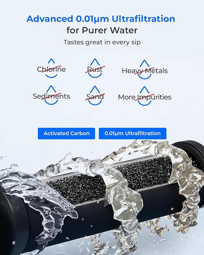 [New Upgraded Ultrafiltration] Waterdrop Black Water Filter, Replacement for Berkey® BB9-2® Black Purification Elements, Berkey® Gravity Water Filter System, 2 Pack